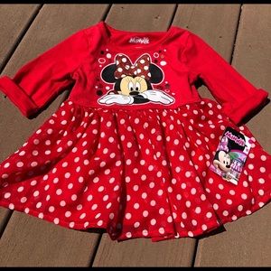 Disney Minnie Mouse Red Dress with Polka Dot Skirt